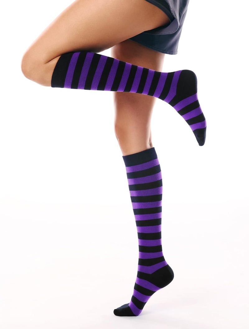 FITRELL Women's Knee High Socks Outdoor Sport Athletic Socks Casual Stripe Tube Socks 1-4 Pack - Image 5